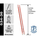 Escalera Fibra Vidrio Telescopica 9.77 M Cuprum