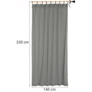 Cortina Tela 140X230Cm Perla Gris