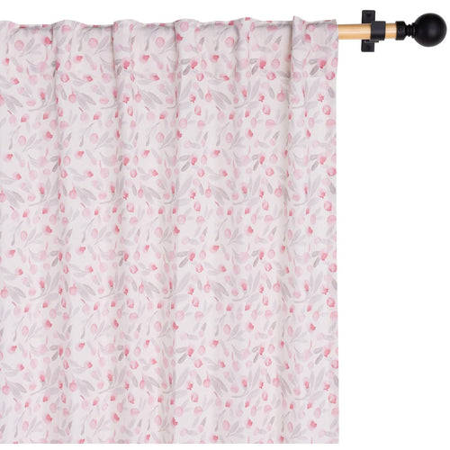 Cortina Tela 140X230Cm Boton Rosa Multicolor