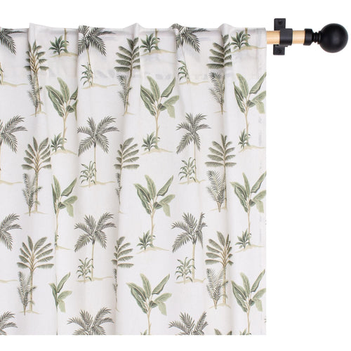 Cortina Tela 140X230Cm Tropical Toi Blanco/Verde