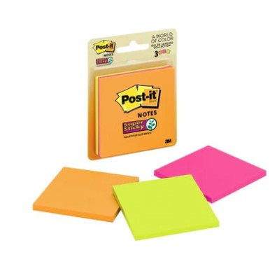 Nota Adhesiva 654 Neón 76X76 Mm 135 Hojas Super Sticky