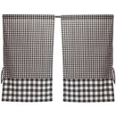 Cortina Cocina Cuadrille Negro 2 Paños 70X115 Cm