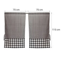 Cortina Cocina Cuadrille Negro 2 Paños 70X115 Cm