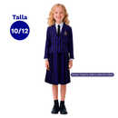 Traje Merlina Escolar Nevermore Morado Talla 10-12 Fiestamania