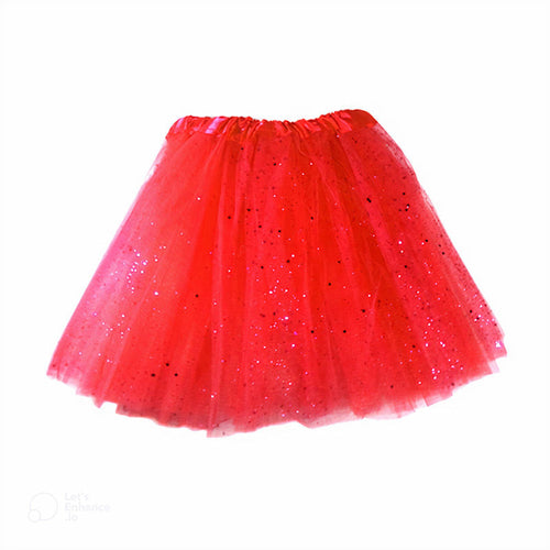 Tutu Ballerina Adulto Glitter Rojo 40 Cm Fiestamania