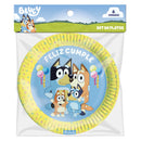 Set 6 Platos De Carton 18 Cm Bluey