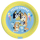Set 6 Platos De Carton 18 Cm Bluey