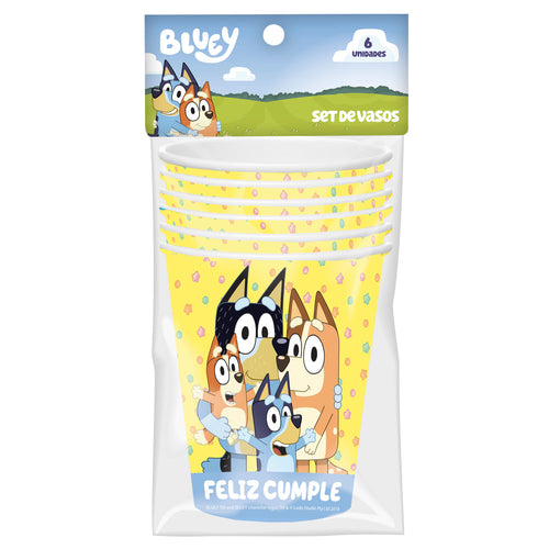 Set 6 Vasos Papel Bluey