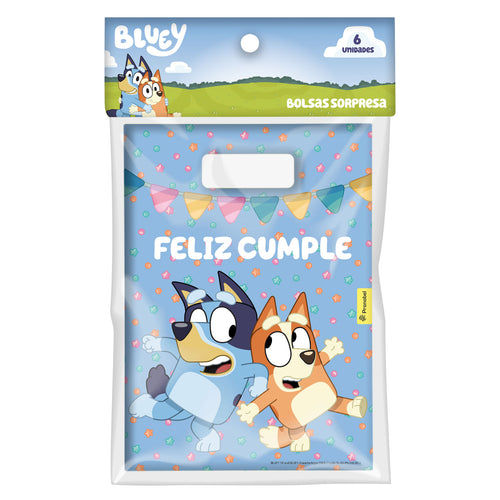 Set 6 Bolsas Para Sorpresas Bluey
