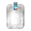 Bandeja Rectangular Plateada 29 X 39 Cm Con Blonda Big Party