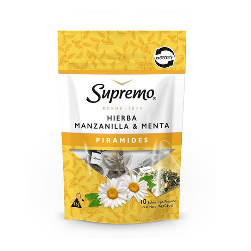 Té Piramide Manzanilla Menta 10 Bolsas