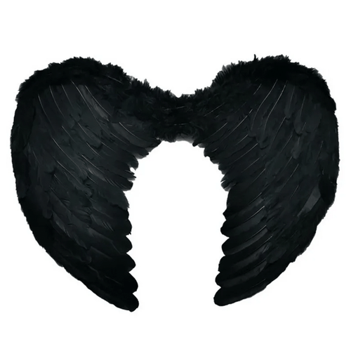Alas Angel Pluma Color Negro 44 X 35 Cm Big Party