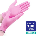 Guantes Nitrilo Rosado Talla L 100 Un