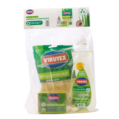 Pack Limpieza Mas Consciente Lavaloza /Guante /Esponja Celulosa