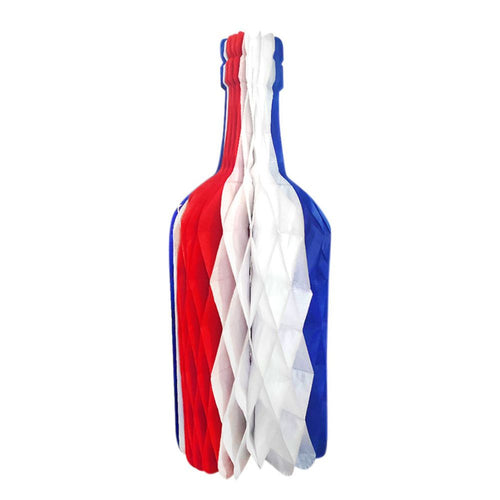 Adorno Botella Vino Tricolor 34 Cm x 1 Un