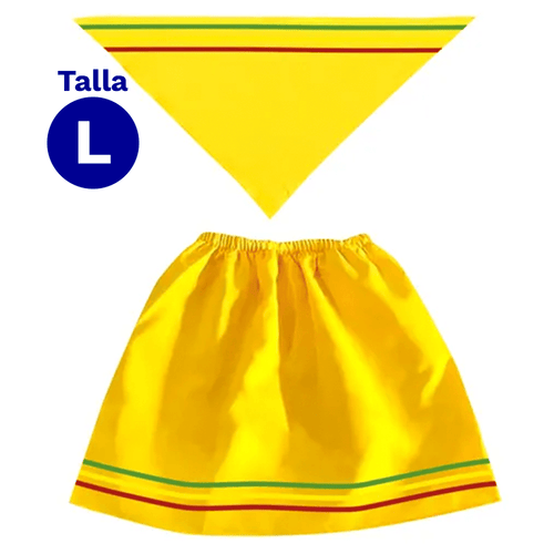 Traje Nortino Mujer Amarillo Talla L 1 Unidad Fiestamania