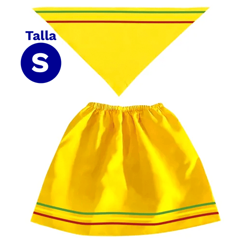 Traje Nortino Mujer Amarillo Talla S 1 Unidad Fiestamania