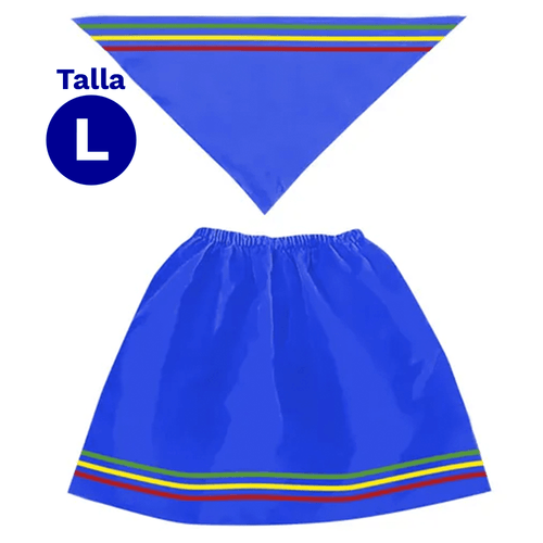 Traje Nortino Mujer Azul Talla L 1 Unidad Fiestamania