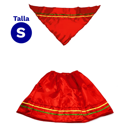 Traje Nortino Mujer Rojo Talla S 1 Unidad Fiestamania