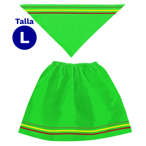 Traje Nortino Mujer Verde Talla L 1 Unidad Fiestamania