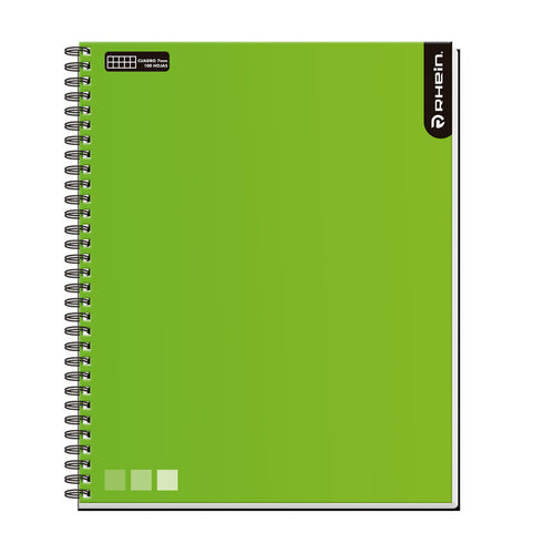 Cuaderno Universitario One Color Verde Matemática 7Mm 100 Hojas