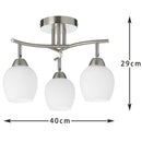 Lampara Techo New Bilbao 3 Luces Acero Gris