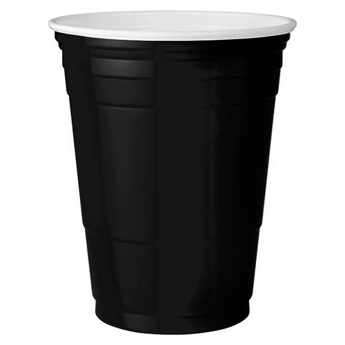 Vaso Bicolor 500 Cc Negro 10 Unidades Big Party