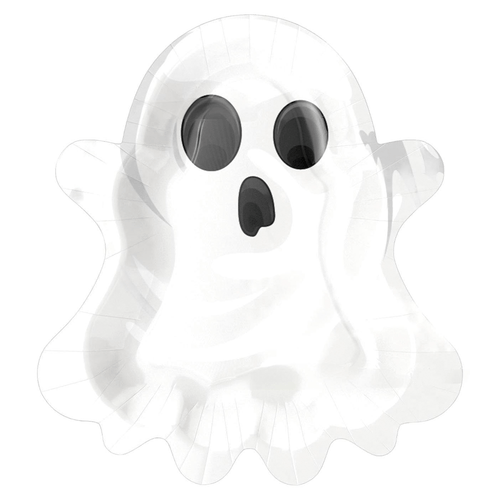 Plato Fantasma Halloween Blanco Big Party