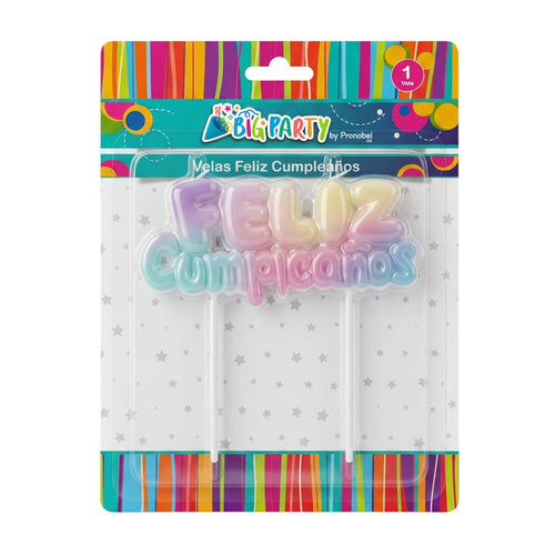 Vela Feliz Cumpleaños Multicolor Nobel Gift