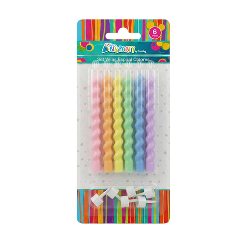 Vela Espiral 8 Cm 6 Unidades Nobel Gift
