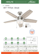 VENTILADOR DE TECHO HUNTER ARCOT 46