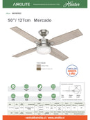 VENTILADOR DE TECHO HUNTER MERCADO 50