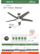 VENTILADOR DE TECHO HUNTER BERNARD 52