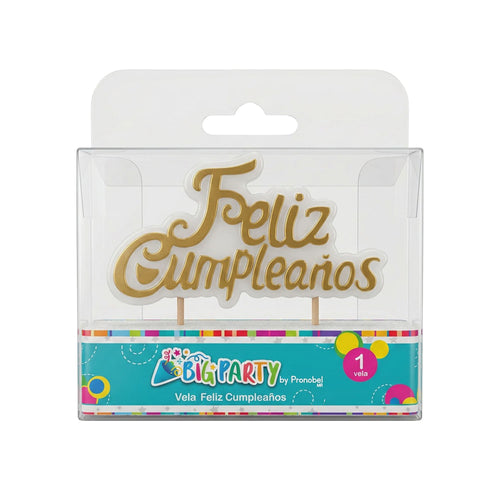 Vela Feliz Cumpleaños Dorado Nobel Gift
