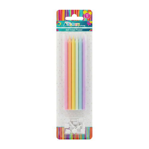 Vela Color Pastel 12,5 Cm 12 Unidades Nobel Gift