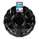 Bandeja Redonda Con Divisiones 31 Cm 3 Unidades Negro Big Party