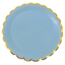Plato Celeste Pastel 17 Cm 6 Unidades Big Party