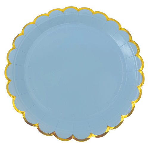 Plato Celeste Pastel 17 Cm 6 Unidades Big Party
