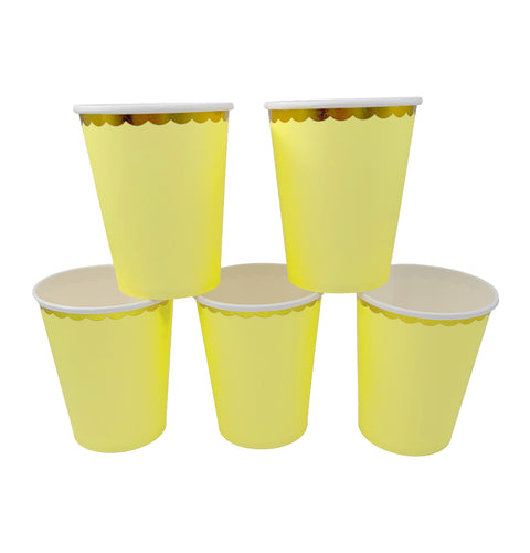 Vaso Papel Amarillo Pastel 210 Cc 6 Unidades Big Party