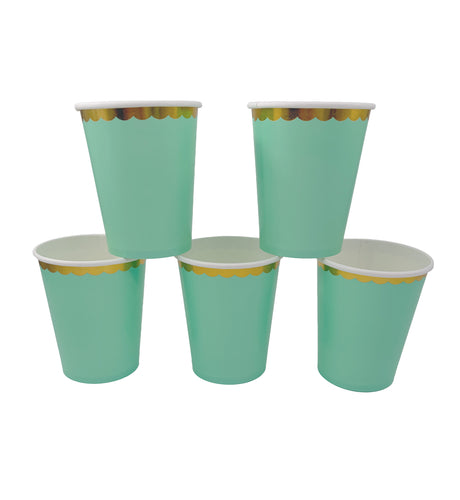 Vaso Papel Verde Pastel 210 Cc 6 Unidades Big Party