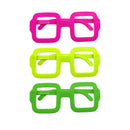 Lentes Fiestas Fluor Cuadrado 3 Unidades Big Party