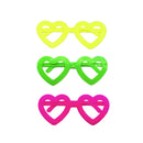 Lentes Fiestas Fluor Corazon 3 Unidades Big Party