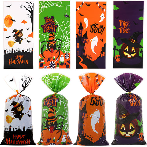 Set Bolsas Para Dulces Halloween 30 X 15 Cm 12 Un Big Party