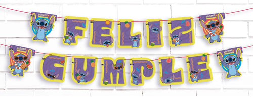Guirnalda Feliz Cumpleaños 3 Mt 1 Unidad Stitch