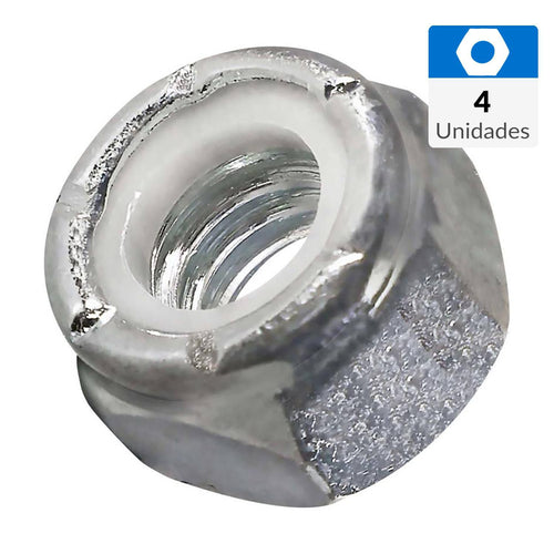 Tuerca Seguridad Nylon Unc 1/4" X 4 Unidades