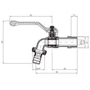 Llave Jardin Bola He 3/4 Azul