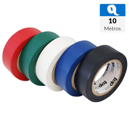 Cinta Aislante Colores 19 Mm X 10 M Set 5 Unidades