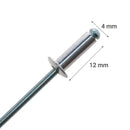 Remache Tipo Pop 4X12 Mm 10 Unidades