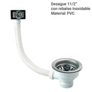 Desague 11/2 Con Rebalse Inoxidable