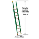 Escalera Fibra De Vidrio Telescopica 4Mts 16 Peldaños Cuprum